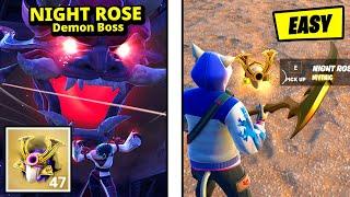 How to Easily Defeat Night Rose Demon Boss & Mythic Void Oni Mask Gameplay (Fortnite)