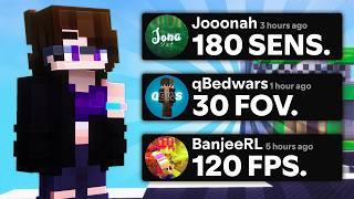 I Tried YouTubers Settings in Bedwars