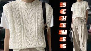 Схемы вязания на модные и удобные жилеты. Knitting patterns for fashionable and comfortable vests.