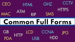 Common Full Forms | Important Full Forms | Most Common Abbreviation | Abbreviations | Easy Learning