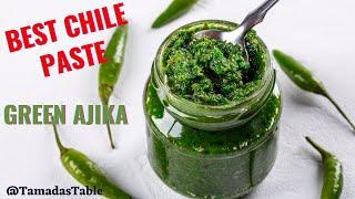 Easy Green Chili Sauce and Paste Recipe | Green Ajika