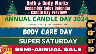 Bath & Body Works December Sales Calendar + Candle Day Preview!