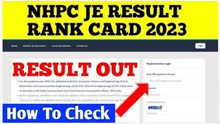 nhpc result 2023|nhpc je result 2023|nhpc result|nhpc ka result kab aaega|nhpc cut off 2023