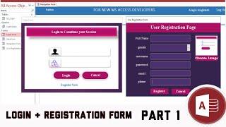 MS ACCESS  VBA- How To Design Login And Register Form In Ms Access Database