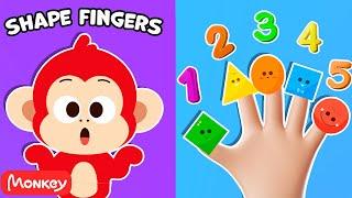 Finger Family ️ Shapes Finger Family ️ Monkey Junior Toddlers Learning Videos & Nursery Rhymes