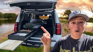 Overnight Camping, Fishing & Cooking In My SUV - Down By The River