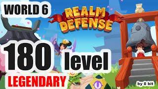 Realm Defense - World 6, level 180 Legendary Mode cleared, 3 stars