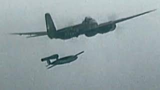 German Heinkel He 111 bomber lauch V-1 flying bomb in WW2