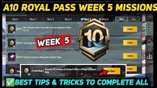 A10 WEEK 5 MISSION  PUBG WEEK 5 MISSION EXPLAINED  A10 ROYAL PASS WEEK 5 MISSIONC7S21 RP MISSIONS