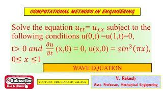 PROBLEM ON WAVE EQUATION (HYPERBOLIC PARTIAL DIFFERENTIAL EQUATIONS)