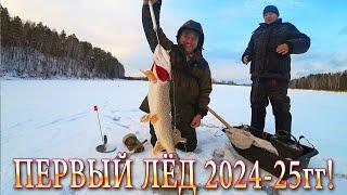 Первый лёд 2024-25гг! Жор ЩУКИ, Флажки ГОРЯТ, Блогеры в ШОКЕ!!! #Первыйлёд2024