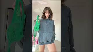 Green lingerie try on haul #lingerie