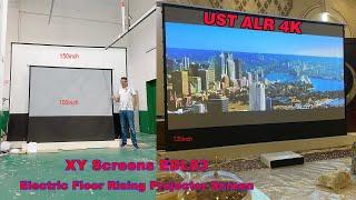 XY Screens Motorized Floor Up Rising Screen EDL83 for UST projector