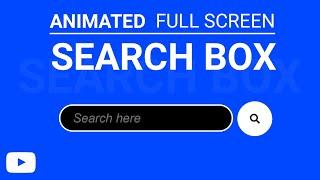 Full Screen Animated Search Bar using Html & CSS | Webkit Coding