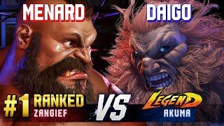 SF6 ▰ MENARD (#1 Ranked Zangief) vs DAIGO (Akuma) ▰ High Level Gameplay