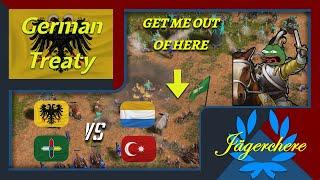 TILTING BUT GOOD MATCH! | 2v2 Treaty with German | AOE III: DE