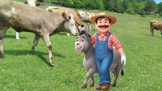 The cheerful farm (cows, dogs, chicks, donkeys and farmer Teo)