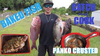 SPEARFISHING HAWAII Quick CATCH and COOK Baked Kali and Panko Crusted Mu