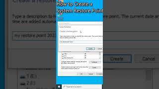 How to Create a System Restore Point in Windows 10