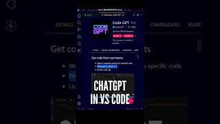  Use the official Chat GPT Open AI Extension in VS Code #shorts #javascript #vscode #programming