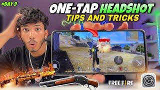 FREE FIRE ONE TAP HEADSHOT MASTER! Handcam Tutorial | Settings & Sensitivity NOOB TO PRO SERIES DAY9