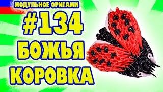 3D МОДУЛЬНОЕ ОРИГАМИ #134 БОЖЬЯ КОРОВКА
