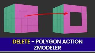 How to Delete - Polygon Action - ZModeler - ZBrush Tutorial for Beginners