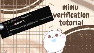 ˚ ༘ ⋆｡˚ How to set cute mimu verification ( Discord tutorial )