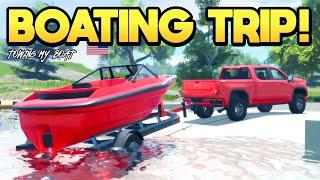 Boating TRIP with my TRAILER in Roblox American Plains Mudding!