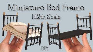 DIY Dollhouse Single BED Frame #CraftIdeasMiniature #miniaturasColecionáveis #MiniaturasCriativas