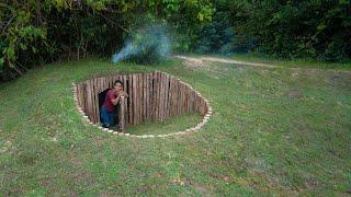 Girl Living Off Grid Built The World Most Secret Underground Home with Fireplace 2022