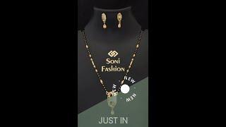  1 Gram Gold Plated With Diamond Funky Design Mangalsutra Set For Women - Style A337 