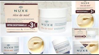 NUXE Rêve de Miel Crème Visage Nuit Ultra Réconfortante  Peaux Sèches et Sensibles