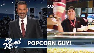 Jimmy Kimmel Talks to Viral “Popcorn Guy” from Texas