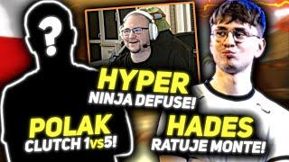 POLAK WYGRYWA 1vs5!  HYPER NINJA DEFUSE!  HADES RATUJE MONTE! 