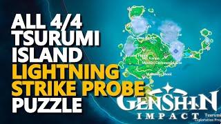 All Tsurumi Island Lightning Strike Probe Genshin Impact Compass Puzzle