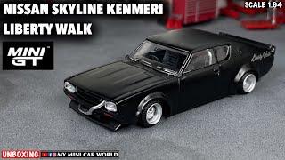 『MY MINI CAR WORLD』UNBOXING MINI GT 1/64 NISSAN SKYLINE KENMERI LIBERTY WALK - MATTE BLACK