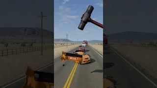 Colorful Small to Big Cars vs Hammer - BeamNG.drive #shorts