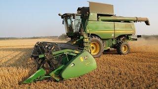 Combining spring barley with a 35ft cut John Deere S690i combine - from A Year Farming with Deere