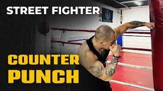 Counter punch. Street fight. Boxing technique.