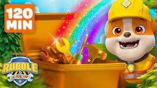 Rubble Discovers Rainbow Treasure & Rescues w/ PAW Patrol Chase | 2 Hour Compilation | Rubble & Crew