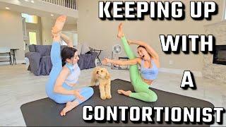 contortionist @PretzelleProductions teaches me her moves !!