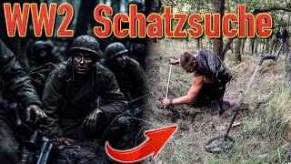 Wald Schatzsuche im WW2 Schützengraben mit Metalldetektor ‍ (Suche nach verborgenen Relikten)