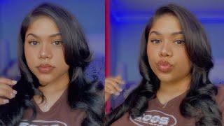 HOW TO: Extremely Versatile Quick Weave With Leave Out | Middle & Side Part