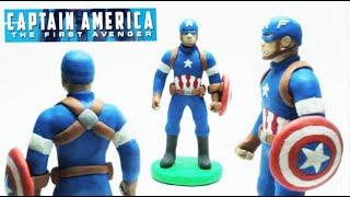 Making Captain America the First avenger of clay. Handmade.