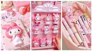 my Melody desk makeover Sanrio Crafts pink Stationery haul    #cindyasmr