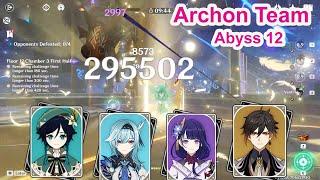 Archons Team Clear Spiral Abyss Floor 12 gameplay Genshin Impact