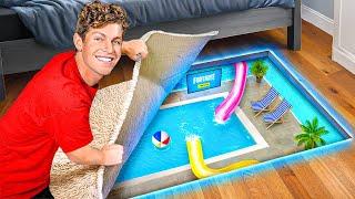 I Built a SECRET Pool in My Room!