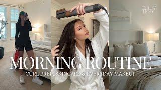 MORNING ROUTINE | Making Curls Last, Everyday Makeup and Skincare