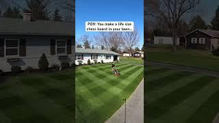 #mowing #stripes #chess #satisfying #lawnmowing #reels #beforeandafter